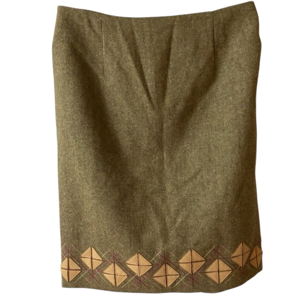 Loft Skirt, Mini, Wool, Rayon, Corpcore, Pencil, Sz 6, Suede, Geometric
